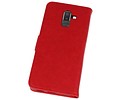 BAOHU Hoesje Geschikt voor Samsung Galaxy J8 - Kaarthouder Book Case Telefoonhoesje - Rood