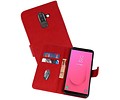 BAOHU Hoesje Geschikt voor Samsung Galaxy J8 - Kaarthouder Book Case Telefoonhoesje - Rood