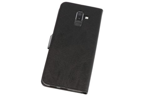 BAOHU Hoesje Geschikt voor Samsung Galaxy J8 - Kaarthouder Book Case Telefoonhoesje - Zwart