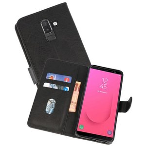 BAOHU Hoesje Geschikt voor Samsung Galaxy J8 - Kaarthouder Book Case Telefoonhoesje - Zwart