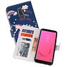 Blauw Unicorn Bookstyle Hoesje Samsung Galaxy J8