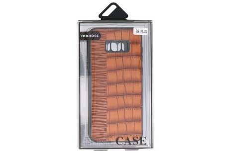 BAOHU Croco Hard Case - Hoesje Hoesje Geschikt voor voor Samsung Galaxy S8 Plus Bruin
