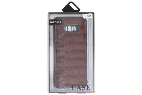 Croco Hard Case voor Samsung Galaxy S8 Plus Donker Bruin