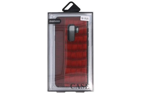 BAOHU Croco Hard Case - Hoesje Hoesje Geschikt voor voor Samsung Galaxy S9 Plus Rood