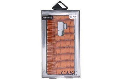 BAOHU Croco Hard Case - Hoesje Hoesje Geschikt voor voor Samsung Galaxy S9 Plus Bruin