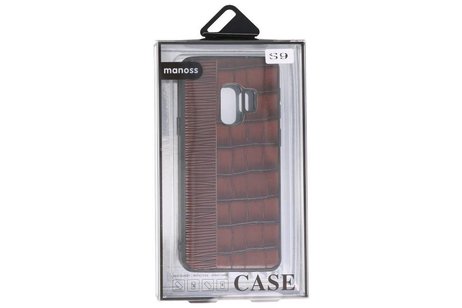 Croco Hard Case voor Samsung Galaxy S9 Donker Bruin