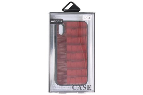 Croco Hard Case voor iPhone X Rood