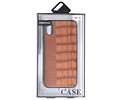 BAOHU Croco Hard Case - Hoesje Hoesje Geschikt voor voor iPhone X Bruin