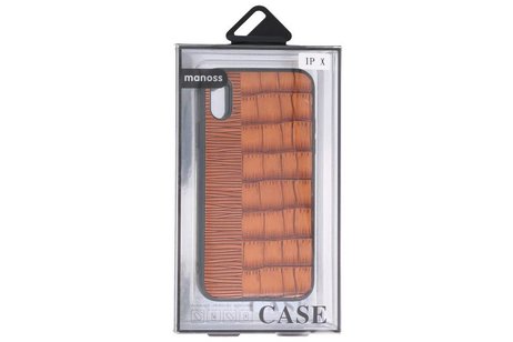 Croco Hard Case voor iPhone X Bruin