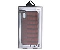 Croco Hard Case voor iPhone X Donker Bruin