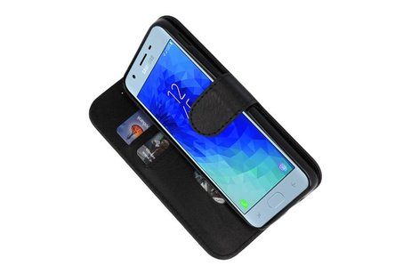 Samsung Galaxy J3 2018 Hoesje Kaarthouder Book Case Telefoonhoesje Zwart