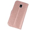 BAOHU Hoesje Geschikt voor Samsung Galaxy J3 2018 - Kaarthouder Book Case Telefoonhoesje - Roze
