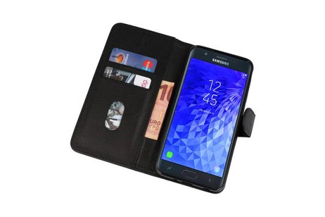 BAOHU Hoesje Geschikt voor Samsung Galaxy J7 2018 - Kaarthouder Book Case Telefoonhoesje - Zwart