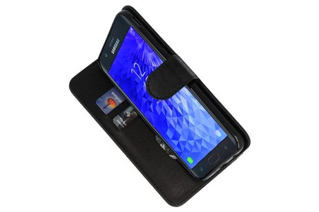 BAOHU Hoesje Geschikt voor Samsung Galaxy J7 2018 - Kaarthouder Book Case Telefoonhoesje - Zwart