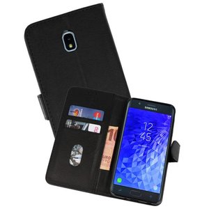 Hoesje Geschikt voor Samsung Galaxy J7 2018 - Kaarthouder Book Case Telefoonhoesje - Zwart