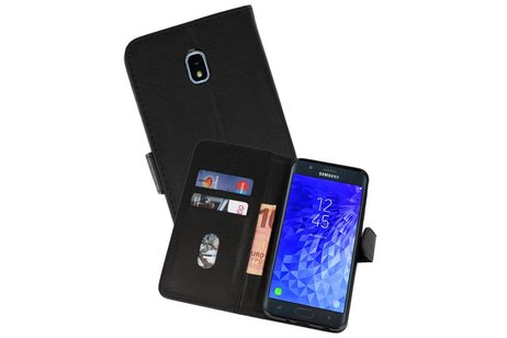 Hoesje Geschikt voor Samsung Galaxy J7 2018 - Kaarthouder Book Case Telefoonhoesje - Zwart