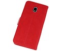 BAOHU Hoesje Geschikt voor Samsung Galaxy J7 2018 - Kaarthouder Book Case Telefoonhoesje - Rood