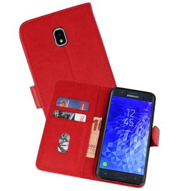 BAOHU Samsung Galaxy J7 2018 Hoesje Kaarthouder Book Case Telefoonhoesje Rood