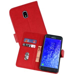 Hoesje Geschikt voor Samsung Galaxy J7 2018 - Kaarthouder Book Case Telefoonhoesje - Rood