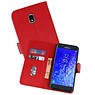 Samsung Galaxy J7 2018 Hoesje Kaarthouder Book Case Telefoonhoesje Rood