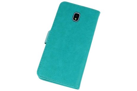 Samsung Galaxy J7 2018 Hoesje Kaarthouder Book Case Telefoonhoesje Groen