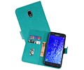 BAOHU Hoesje Geschikt voor Samsung Galaxy J7 2018 - Kaarthouder Book Case Telefoonhoesje - Groen