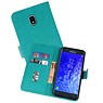 BAOHU Samsung Galaxy J7 2018 Hoesje Kaarthouder Book Case Telefoonhoesje Groen