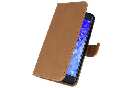 Hoesje Geschikt voor Samsung Galaxy J7 2018 - Kaarthouder Book Case Telefoonhoesje - Bruin