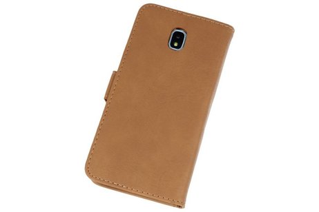 BAOHU Hoesje Geschikt voor Samsung Galaxy J7 2018 - Kaarthouder Book Case Telefoonhoesje - Bruin