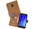BAOHU Hoesje Geschikt voor Samsung Galaxy J7 2018 - Kaarthouder Book Case Telefoonhoesje - Bruin