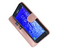 BAOHU Hoesje Geschikt voor Samsung Galaxy J7 2018 - Kaarthouder Book Case Telefoonhoesje - Roze