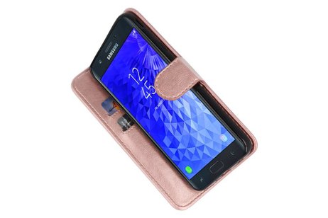 Samsung Galaxy J7 2018 Hoesje Kaarthouder Book Case Telefoonhoesje Roze