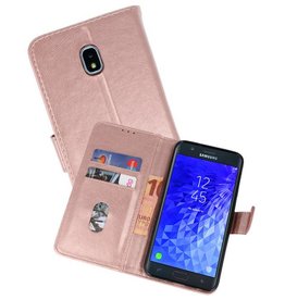 BAOHU Samsung Galaxy J7 2018 Hoesje Kaarthouder Book Case Telefoonhoesje Roze