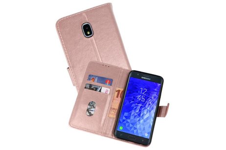 BAOHU Hoesje Geschikt voor Samsung Galaxy J7 2018 - Kaarthouder Book Case Telefoonhoesje - Roze
