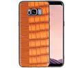 BAOHU Croco Hard Case - Hoesje Hoesje Geschikt voor voor Samsung Galaxy S8 Bruin