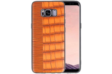 BAOHU Croco Hard Case - Hoesje Hoesje Geschikt voor voor Samsung Galaxy S8 Bruin