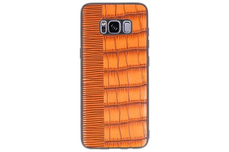 BAOHU Croco Hard Case - Hoesje Hoesje Geschikt voor voor Samsung Galaxy S8 Bruin