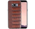 BAOHU Croco Hard Case - Hoesje Hoesje Geschikt voor voor Samsung Galaxy S8 Donker Bruin