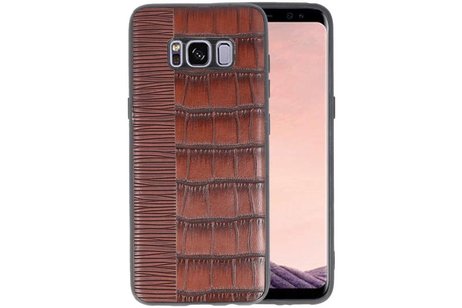 Croco Hard Case voor Samsung Galaxy S8 Donker Bruin