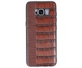 BAOHU Croco Hard Case - Hoesje Hoesje Geschikt voor voor Samsung Galaxy S8 Donker Bruin