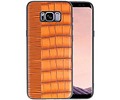 BAOHU Croco Hard Case - Hoesje Hoesje Geschikt voor voor Samsung Galaxy S8 Plus Bruin