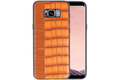 BAOHU Croco Hard Case - Hoesje Hoesje Geschikt voor voor Samsung Galaxy S8 Plus Bruin