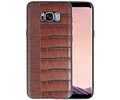 Croco Hard Case voor Samsung Galaxy S8 Plus Donker Bruin