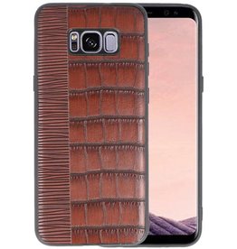BAOHU Croco Hard Case voor Samsung Galaxy S8 Plus Donker Bruin