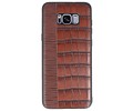 BAOHU Croco Hard Case - Hoesje Hoesje Geschikt voor voor Samsung Galaxy S8 Plus Donker Bruin