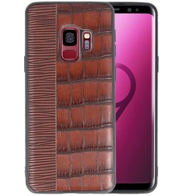 BAOHU Croco Hard Case voor Samsung Galaxy S9 Donker Bruin