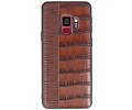 Croco Hard Case voor Samsung Galaxy S9 Donker Bruin