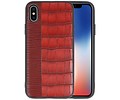 BAOHU Croco Hard Case - Hoesje Hoesje Geschikt voor voor iPhone X Rood