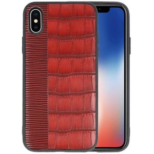 BAOHU Croco Hard Case - Hoesje Hoesje Geschikt voor voor iPhone X Rood