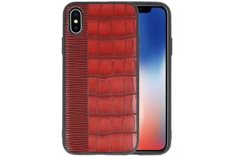 Croco Hard Case voor iPhone X Rood